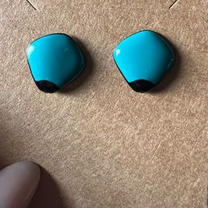 Vintage artistic chunky blue post earrings